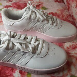 BRAND NEW ADIDAS PINK/WHITE COURT BOLD SKATEBOARD PLATFORM SNEAKER SZ 9 1/2